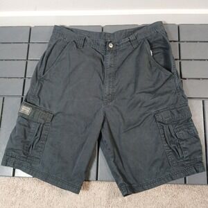 Men's Wrangler Black Cargo Shorts,‎ Relaxed Fit, 36 Waist, 10 Inseam -SA30